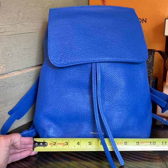 Mansur Gavriel pebbled leather backpack in Blue - Picture 4 of 17